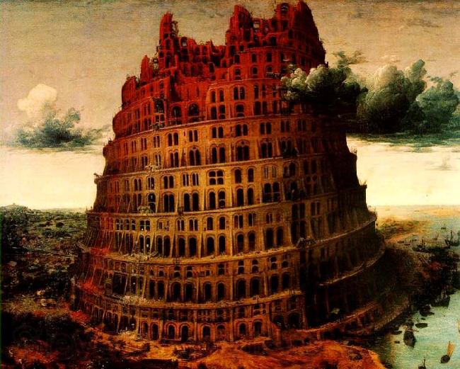 BRUEGEL, Pieter the Elder The-Little-Tower of Babel Spain oil painting art